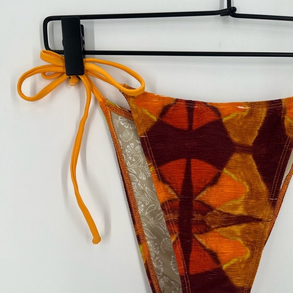 Free People Free-Est Michelle Printed Bikini High Cut Side Tie Bottoms - Picture 3 of 5